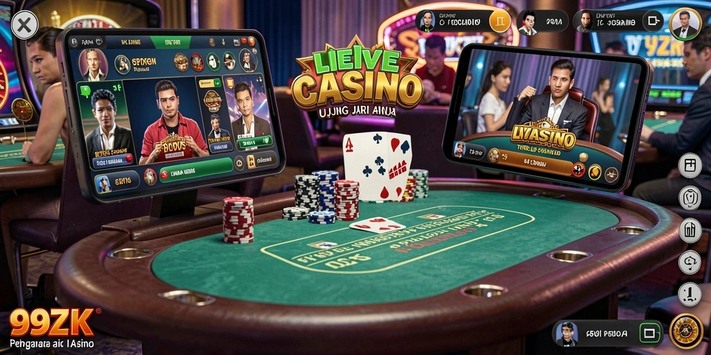 Tampilan gameplay Live Casino di aplikasi 99ZK yang menarik.