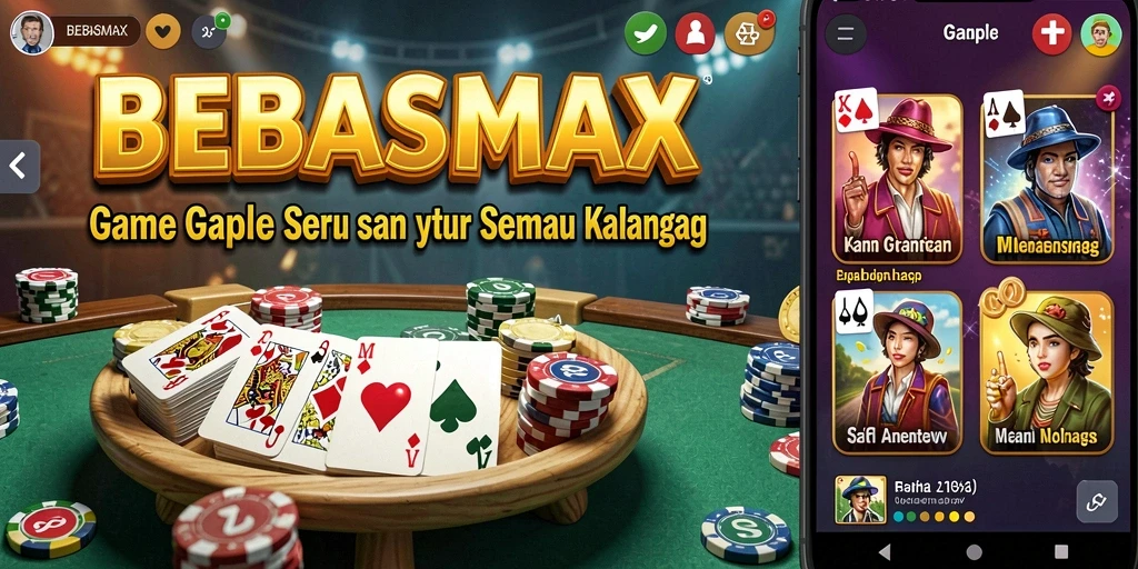 Tangkapan layar gameplay <strong>BEBASMAX</strong> yang menunjukkan suasana seru permainan Gaple.