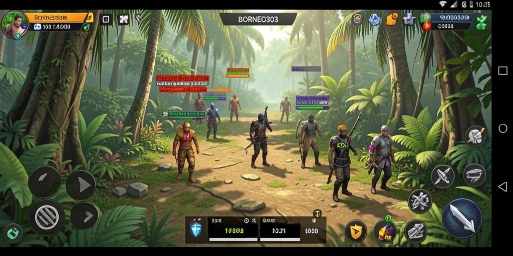 Tampilan mendebarkan dari gameplay strategi BORNEO303.