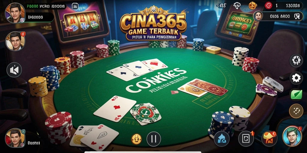 Gameplay CINA365 menampilkan aksi seru dalam permainan poker.