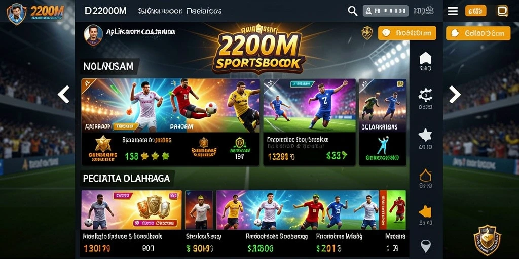 Tampilan screenshot D200M menampilkan pengalaman taruhan olahraga yang seru.