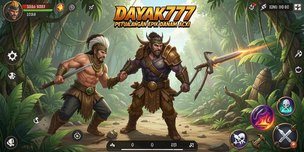 Tampilan seru permainan DAYAK777 yang penuh aksi.