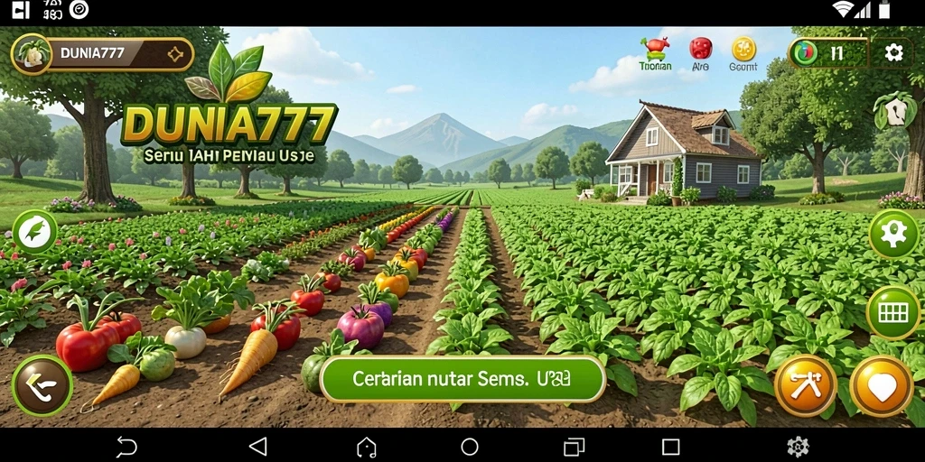 Screenshot gameplay DUNIA777 yang menunjukkan keseruan bertani.