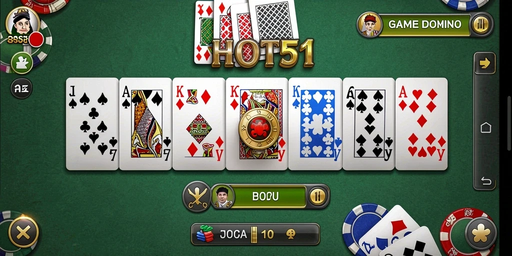 Tampilan gameplay seru di HOT51 dengan Domino.