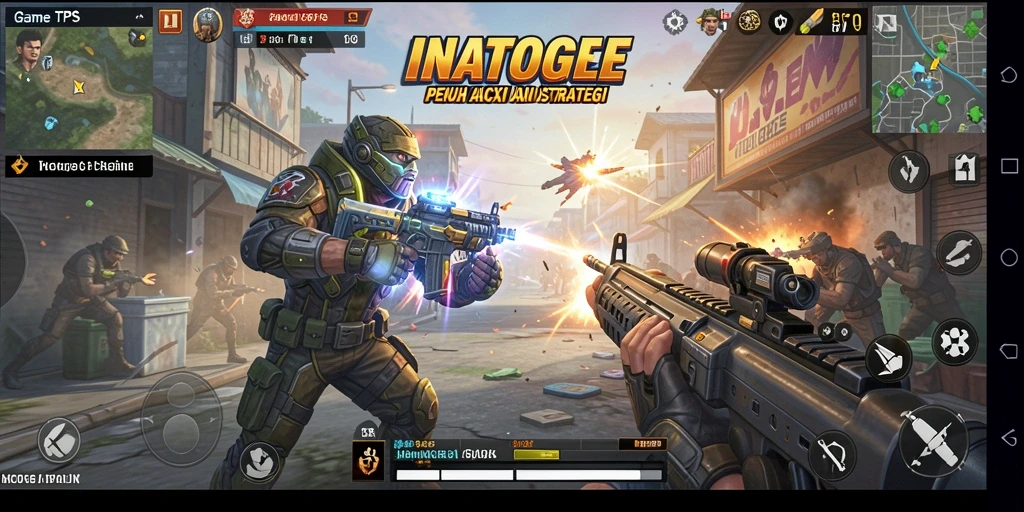 Screenshot gameplay menegangkan dari INATOGEL yang menampilkan aksi TPS.