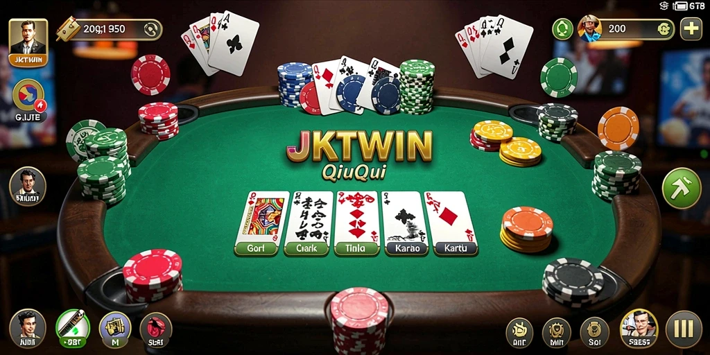 Screenshot JKTWIN menampilkan gameplay QiuQiu yang seru.