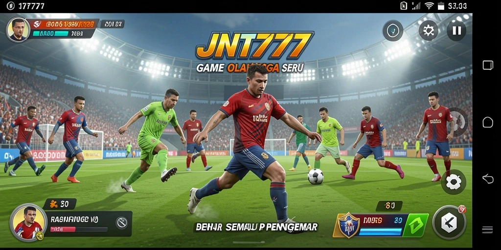 Screenshot JNT777 menunjukkan aksi seru dalam pertandingan olahraga.