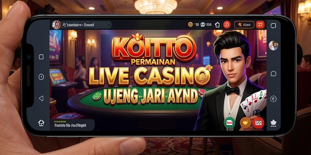 Tampilan gameplay KOITOTO dengan dealer langsung dan suasana kasino yang nyata.