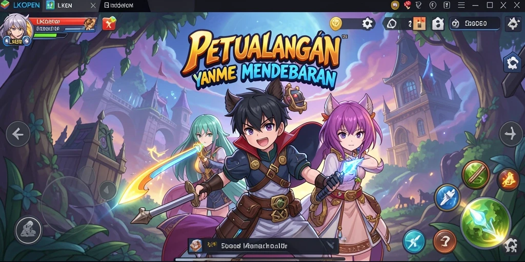 Tampilan menakjubkan dari gameplay <strong>LKOPEN</strong> yang penuh aksi dan karakter Anime.