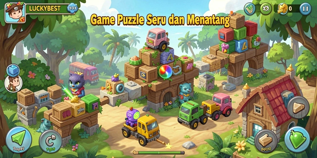 Screenshot gameplay <strong>LUCKYBEST</strong> menunjukkan tantangan puzzle yang menarik.