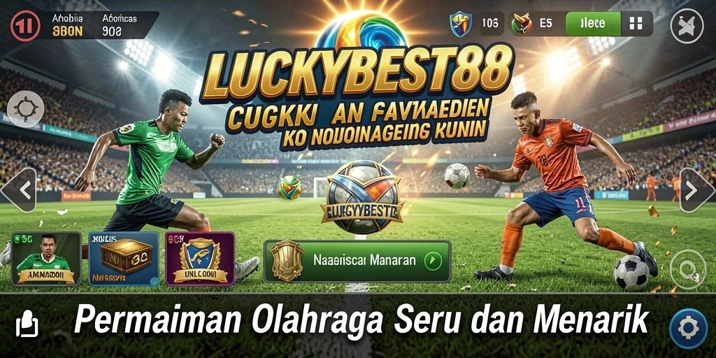 Screenshot menunjukkan gameplay seru LUCKYBEST88 dengan atlet beraksi.