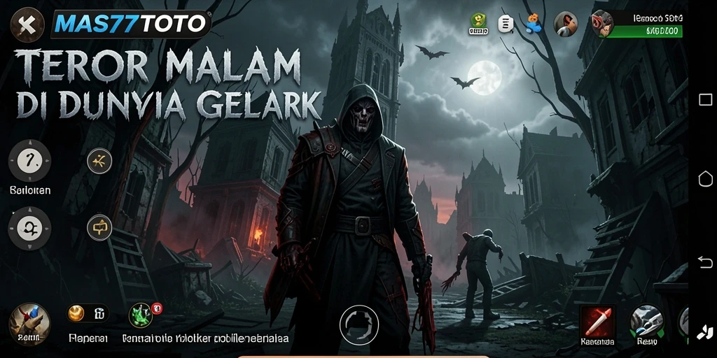Tangkapan layar gameplay <strong>MAS77TOTO</strong> menampilkan momen menegangkan di tengah kegelapan.