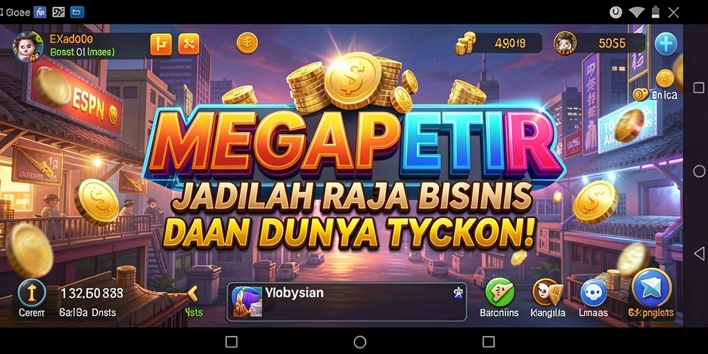 Tampilan gameplay Tycoon yang menarik di MEGAPETIR.
