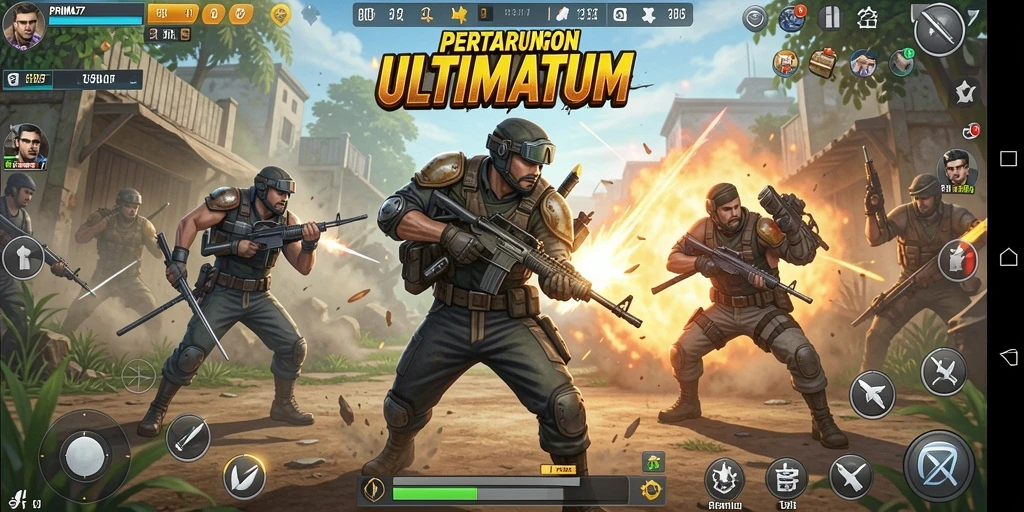 Gameplay seru di PRIMA77 dengan pertarungan Battle Royale.