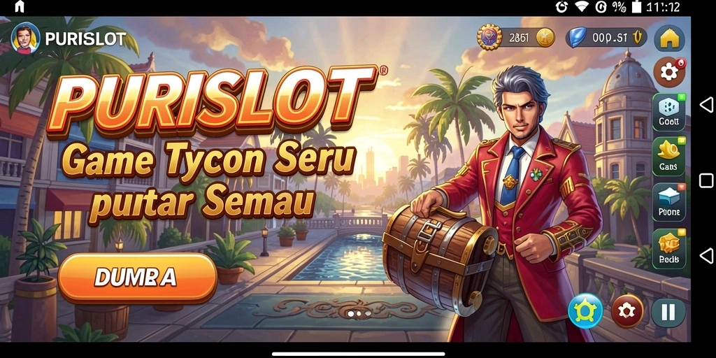 Tampilan gameplay PURISLOT dengan desain kasino yang menarik.