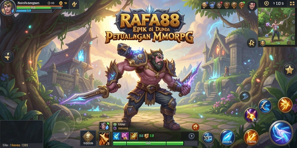 Tampilan gameplay RAFA88 yang menampilkan aksi seru di dunia MMORPG.