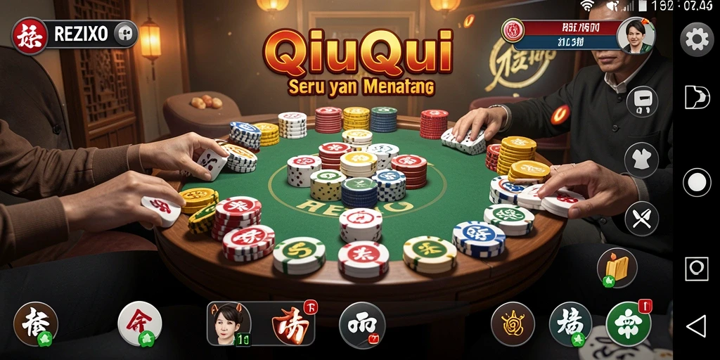 Screenshot gameplay seru dari REZIXO yang menampilkan aksi QiuQiu.