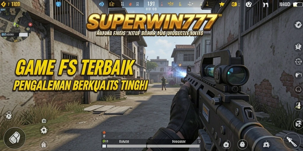 Screenshot SUPERWIN777 menunjukkan aksi gameplay FPS yang mendebarkan.
