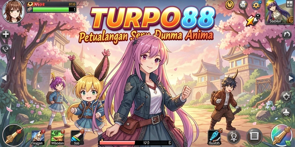 Tampilan gameplay TURBO88 yang penuh warna dan dinamis.